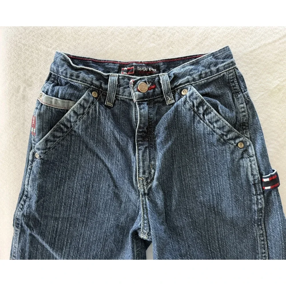 Vintage  Bugle Boy Blue Denim Cargo Carpenter  Style 90's Boys Size 10R